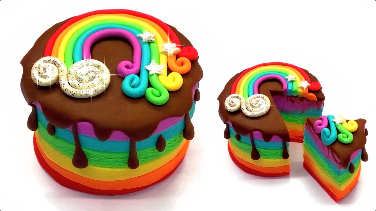 创意儿童手工制作 diy彩泥卷芯蛋糕