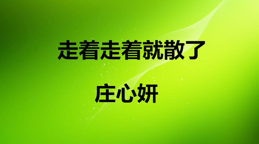 庄心妍-《走着走着就散了》